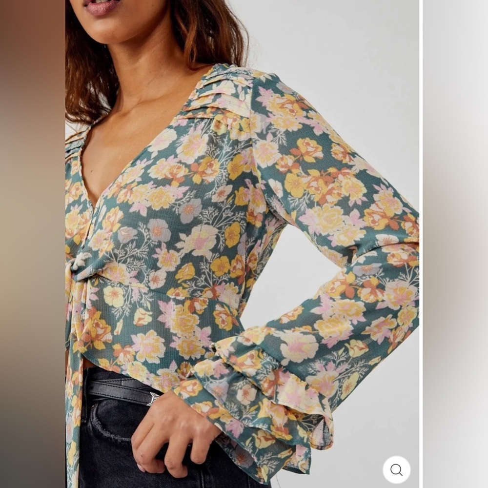 NWT. $98R Free People Maybel Blouse Happy Combo - Picture 4 of 12
